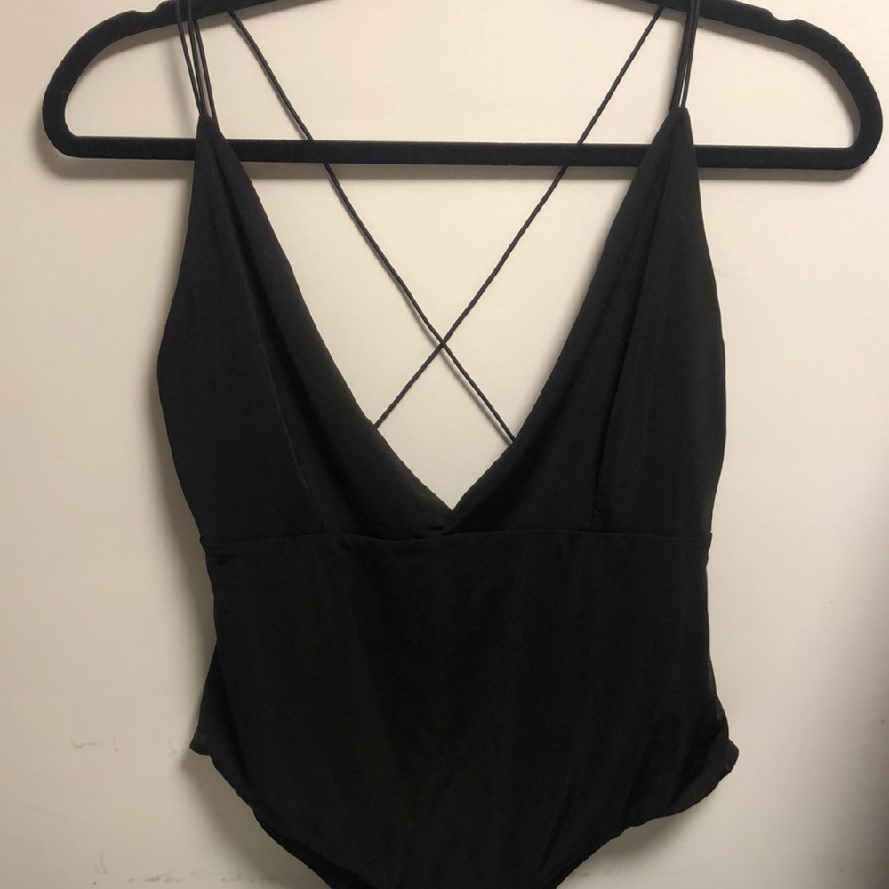 Black Cross-back Bodysuit